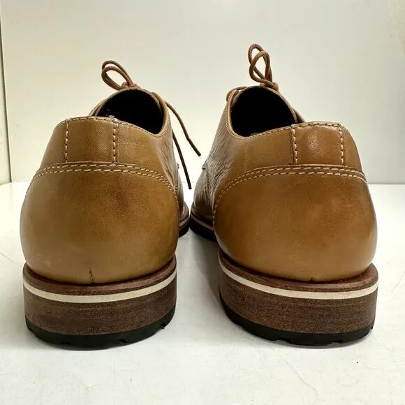 NWOT Helm Nils Blucher Derby Tan Box Leather Made in Brazil US Men's Size 11