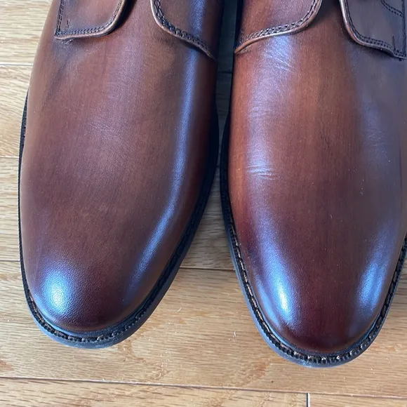 NWOT Joseph Abboud Will II buckle Men's Brown Leather Dress Shoes