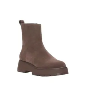 NWOT Vince Camuto Moto Boots Size 7.5 Brown Suede Zipper Neframes Ankle Bootie