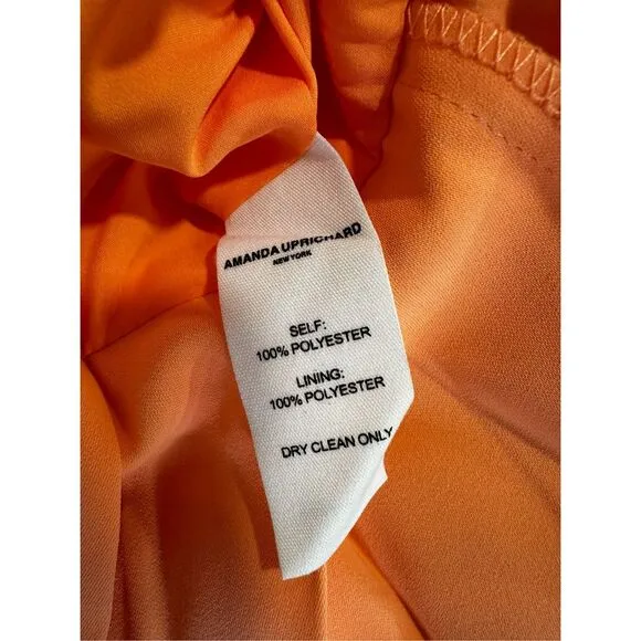 NWT Amanda Uprichard Short Sleeve Wendell Mini Dress Orange Size Small $255