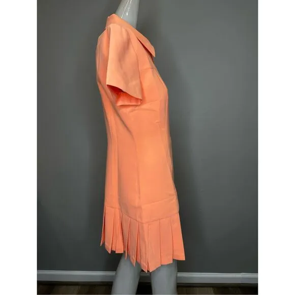 NWT Amanda Uprichard Short Sleeve Wendell Mini Dress Orange Size Small $255
