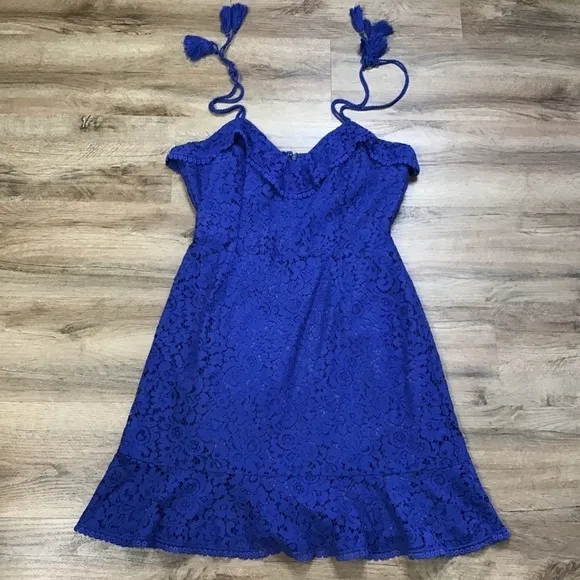 Nwt Anthro Cupcakes and Cashmere Dress Size 8 Lace Blue Summer