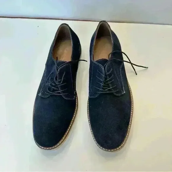 NWT Banana Republic Owen Suede Shoes Mens Size 12 Genuine Leather Navy‎