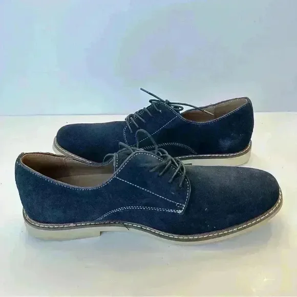 NWT Banana Republic Owen Suede Shoes Mens Size 12 Genuine Leather Navy‎