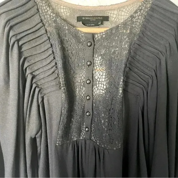 NWT BCBGMaxAzria Wool Blend Jersey Knit Balloon Sleeve Boho Peasant Dress Sz SP