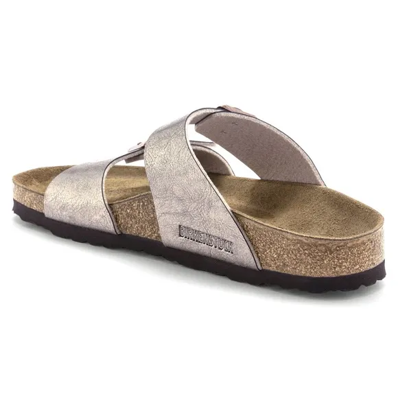 NWT Birkenstock Sydney Birko-Flor 2-Strap Sandals in Graceful Taupe