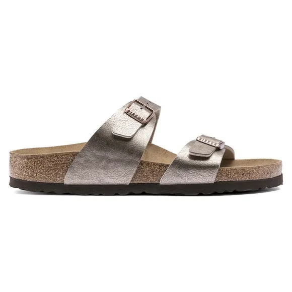 NWT Birkenstock Sydney Birko-Flor 2-Strap Sandals in Graceful Taupe