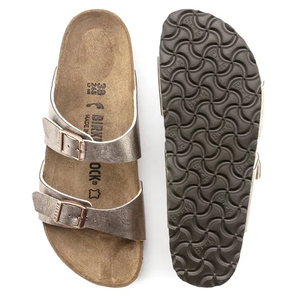 NWT Birkenstock Sydney Birko-Flor 2-Strap Sandals in Graceful Taupe