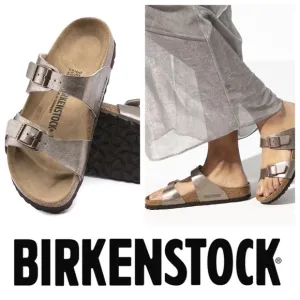 NWT Birkenstock Sydney Birko-Flor 2-Strap Sandals in Graceful Taupe