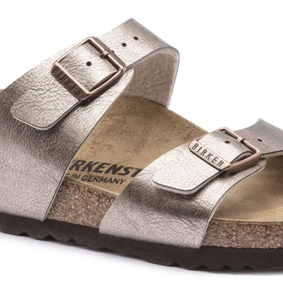 NWT Birkenstock Sydney Birko-Flor 2-Strap Sandals in Graceful Taupe