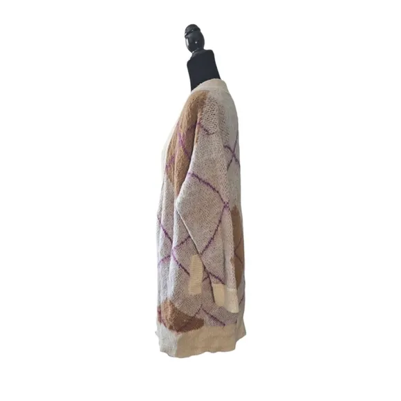 NWT Free People Argyle Avenue Cardigan, Alpaca Wool. New. XS. oversized.