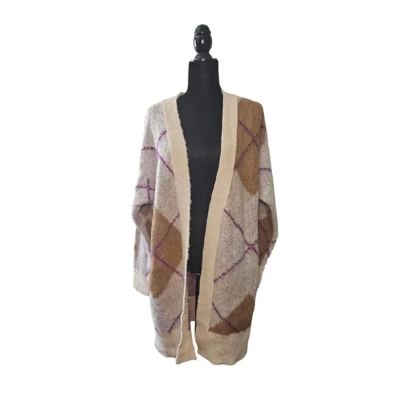 NWT Free People Argyle Avenue Cardigan, Alpaca Wool. New. XS. oversized.