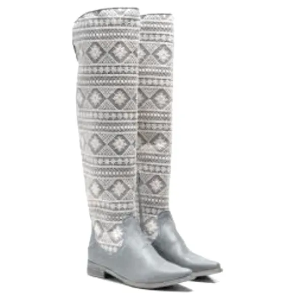 NWT Free People Boho Bren- Crochet Slouchy Tall Leather Boots.Never worn.Size 10