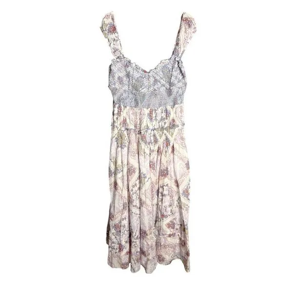 NWT Free People Forever Favorite Maxi Dress in Candy Combo Pink Size Large Boho