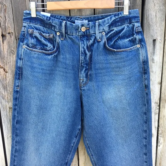 NWT Good American Good Vintage Jagged Hem Jean Blue 31
