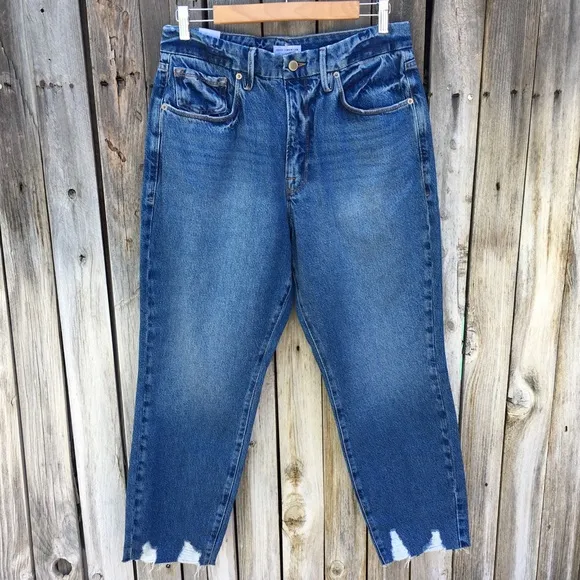 NWT Good American Good Vintage Jagged Hem Jean Blue 31