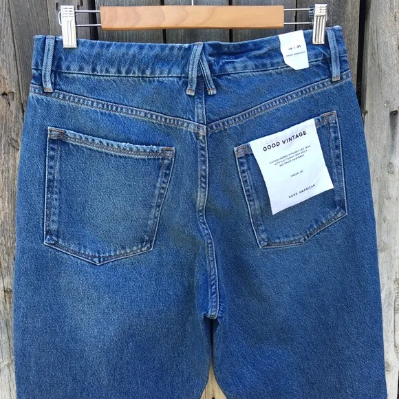 NWT Good American Good Vintage Jagged Hem Jean Blue 31