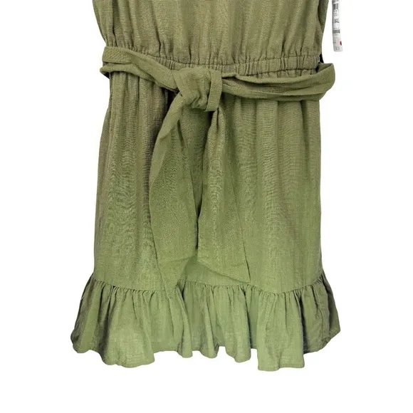 NWT INC International Concepts Women’s Cotton Fit &amp; Flare Dress Olive Green XS