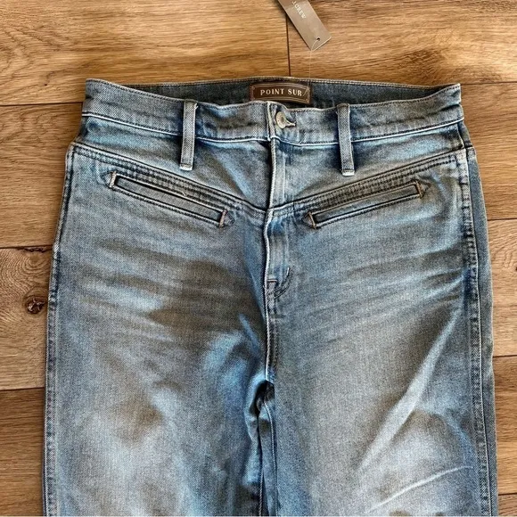 NWT J. Crew Size 30 Point Sur 11” High Rise Kick Out Crop Jeans Western Sky Wash