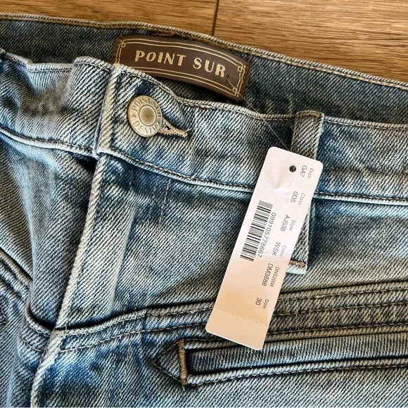 NWT J. Crew Size 30 Point Sur 11” High Rise Kick Out Crop Jeans Western Sky Wash