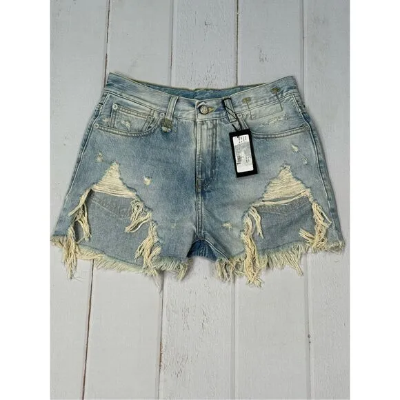 NWT R13 Shredded Slouch Denim Shorts Tilly Size 27