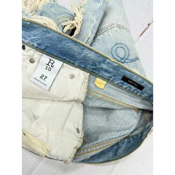 NWT R13 Shredded Slouch Denim Shorts Tilly Size 27