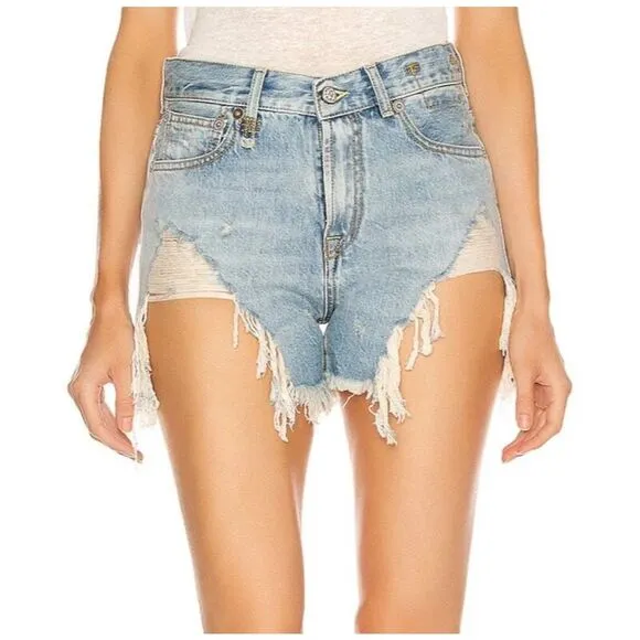 NWT R13 Shredded Slouch Denim Shorts Tilly Size 27