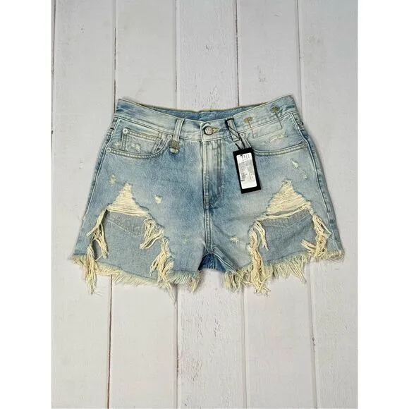 NWT R13 Shredded Slouch Denim Shorts Tilly Size 27