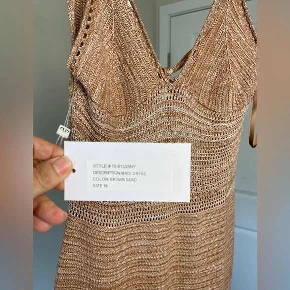 NWT Ronny Kobo Madi crochet knit maxi dress Size M