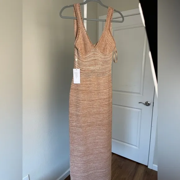 NWT Ronny Kobo Madi crochet knit maxi dress Size M