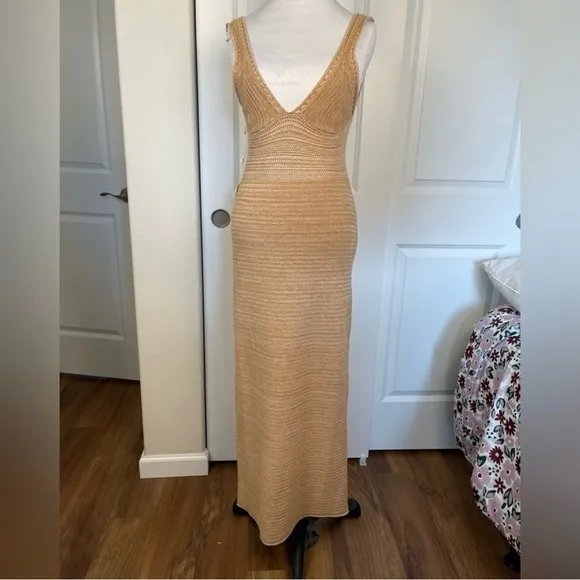 NWT Ronny Kobo Madi crochet knit maxi dress Size M