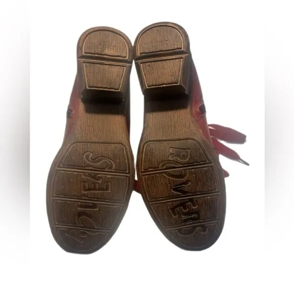 NWT Rovers Burgundy Crust Costa Steampunk Bohemian Leather lace up ankle boot 36