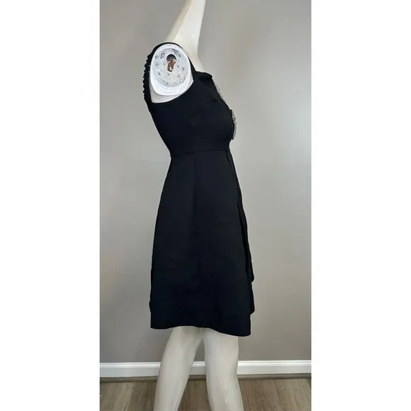 NWT Self-Portrait Diamante Bow Crepe Off-The-Shoulder Mini Dress US 4 $495