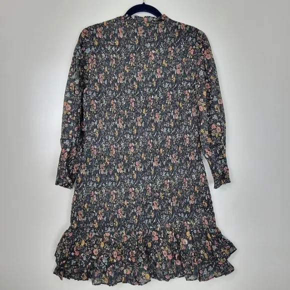 NWT Veronica Beard Farha Floral Smocked Ruffled Minidress Size 12