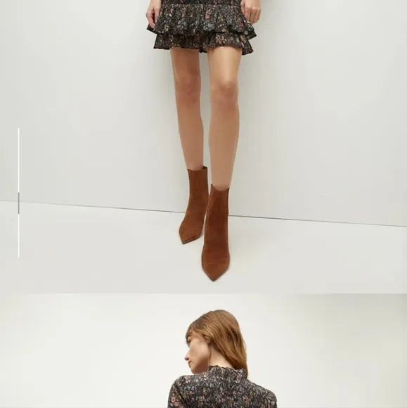 NWT Veronica Beard Farha Floral Smocked Ruffled Minidress Size 12