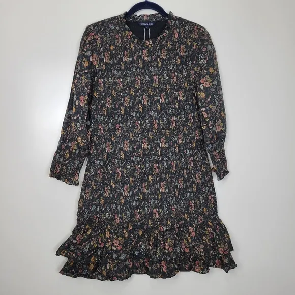 NWT Veronica Beard Farha Floral Smocked Ruffled Minidress Size 12