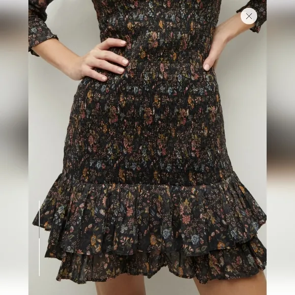 NWT Veronica Beard Farha Floral Smocked Ruffled Minidress Size 12