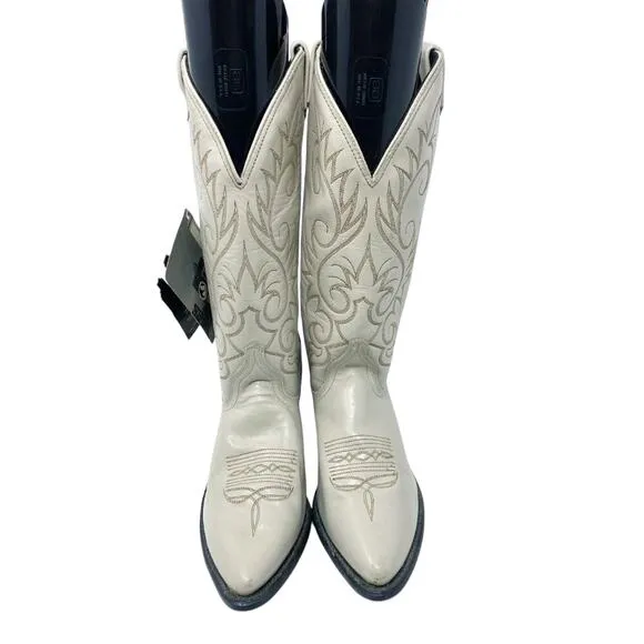 NWT Vintage Deadstock Dingo Dove Gray Leather Western Boots Women's Sz 7 Pull On