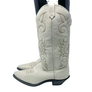 NWT Vintage Deadstock Dingo Dove Gray Leather Western Boots Women's Sz 7 Pull On