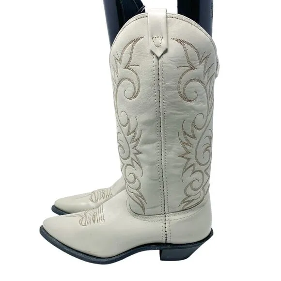 NWT Vintage Deadstock Dingo Dove Gray Leather Western Boots Women's Sz 7 Pull On