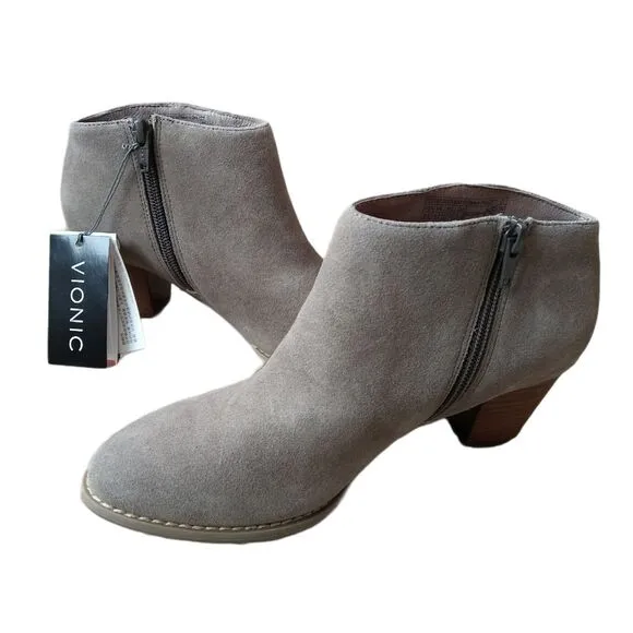 NWT Vionic Comfort Suede Faros Ankle Boots