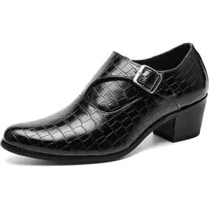 NWT Zeberfi Men's Stone Pattern Chunky Pointed Toe Slip On Oxford ,Black-Size 9