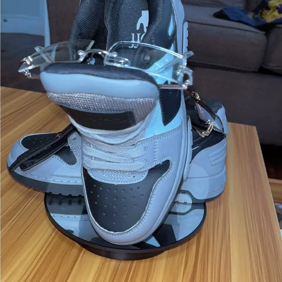 Off-White Out-Off Office Gray &amp; Black &amp; sky blue Sneakers