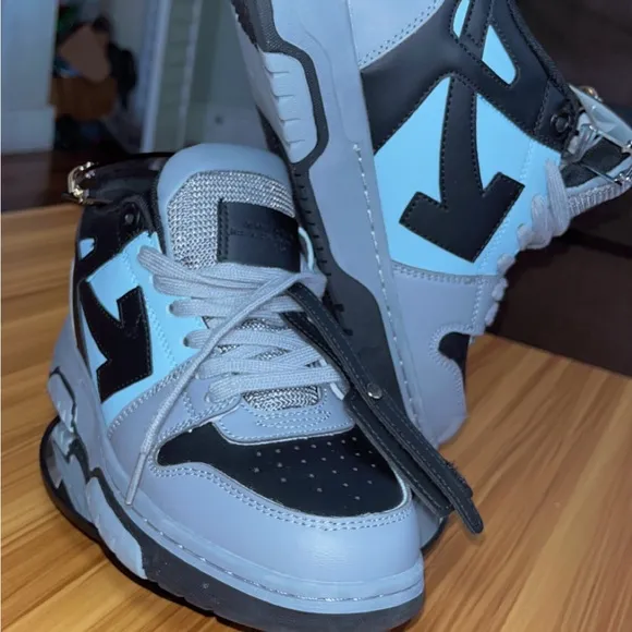 Off-White Out-Off Office Gray &amp; Black &amp; sky blue Sneakers