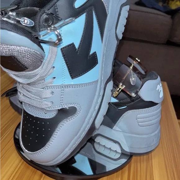 Off-White Out-Off Office Gray &amp; Black &amp; sky blue Sneakers