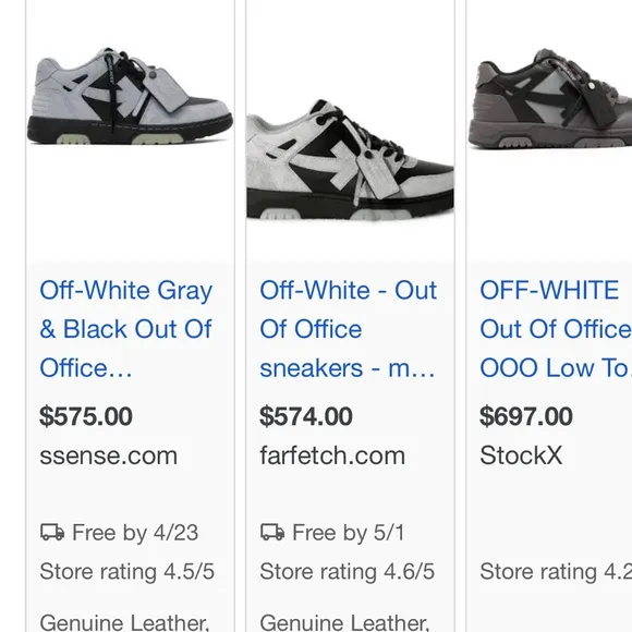 Off-White Out-Off Office Gray &amp; Black &amp; sky blue Sneakers