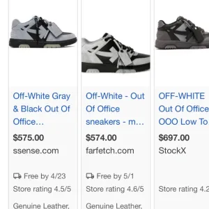 Off-White Out-Off Office Gray &amp; Black &amp; sky blue Sneakers