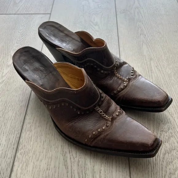Old Gringo Leather Mules Western Style Studded Women’s 9