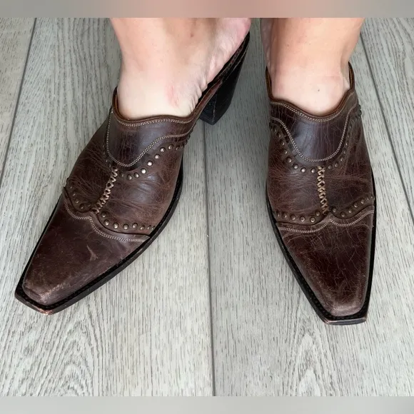 Old Gringo Leather Mules Western Style Studded Women’s 9