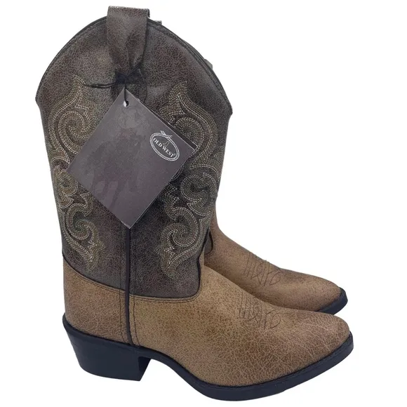 OLD WEST kids leather boots Size 2.5